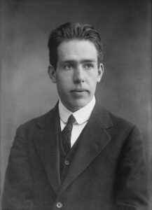Black and white portrait of Niels Bohr