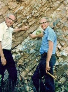 Walter Alvarez (right) with his father Luis Alvarez (left).