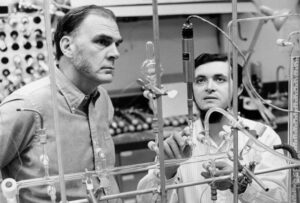 A 1970s photo of F. Sherwood Rowland (left) and Mario Molina in the lab.