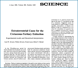Science magazine article "Extraterrestrial Cause for the Cretaceous-Tertiary Extinction".