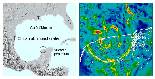 yucatan asteroid impact map