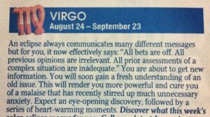 Astrological prediction.