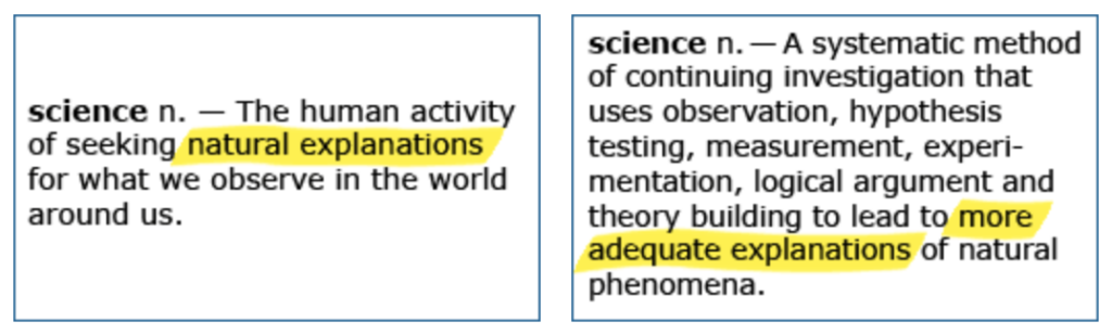 Definition of 'science'.