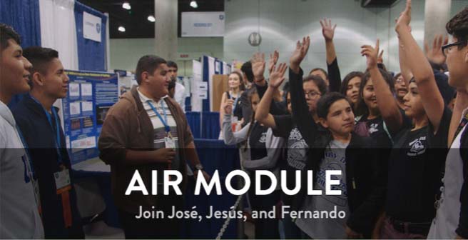 Mexican scientists addressing students.