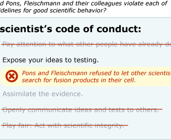 Scientist's code of conduct: Pons and Fleischmann refused to let other scientist search of fusion products in their cell.