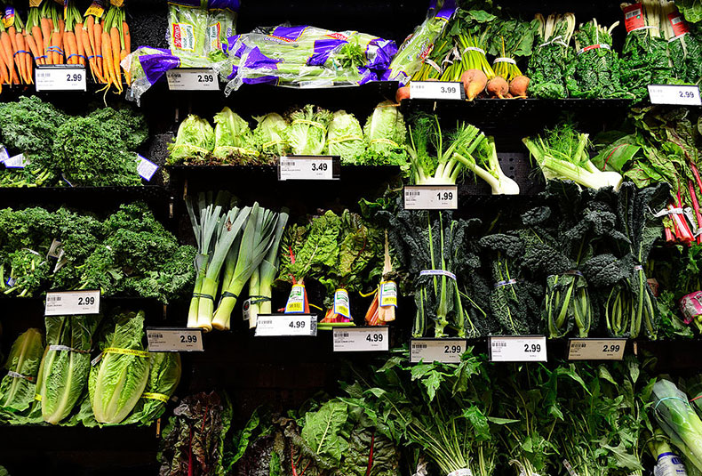 vegetables in a supermarket